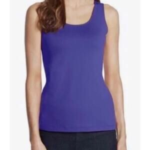 CHICO'S‎ Microfiber Contemporary Royal Blue Slimming Scoop Neck Tank Sz2/L